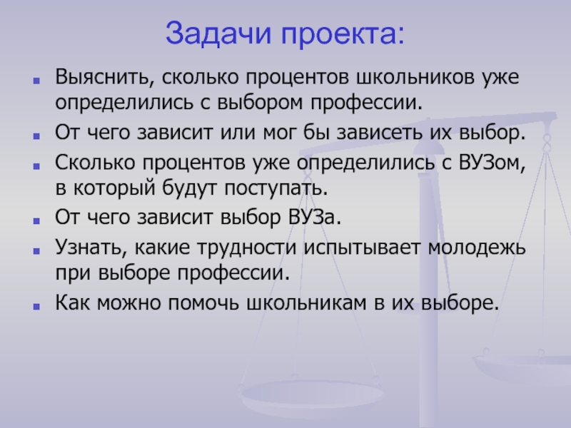 Проблема выбора профессии проект 11