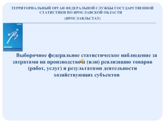 Выборочное федеральное статистическое наблюдение за затратами на производство и (или) реализацию товаров (работ, услуг) и результатами деятельности 
хозяйствующих субъектов