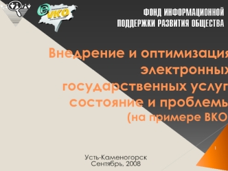 Внедрение и оптимизация электронных государственных услуг: состояние и проблемы (на примере ВКО)