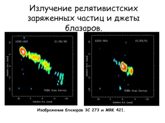 Излучение релятивистских заряженных частиц и джеты блазаров.