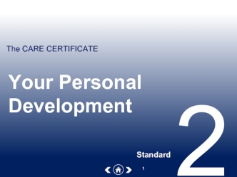 The care certificate. Your personal development standard