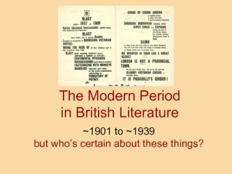 he Modern Period in British Literature