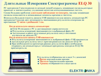 Длительные Измерения Спектрограммы ELQ 30