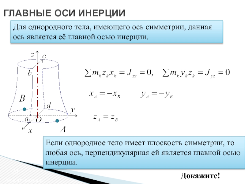 Главных центральных осей инерции