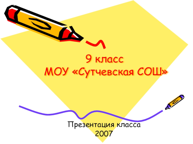9 класс  МОУ «Сутчевская СОШ»   Презентация класса  2007