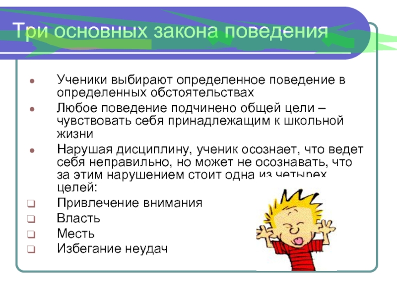 Цель определенное поведение. Основные законы поведения учеников. Три закона поведения. Три закона поведения школьников. 1 Закон поведения.