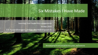 Six Mistakes I Have Made