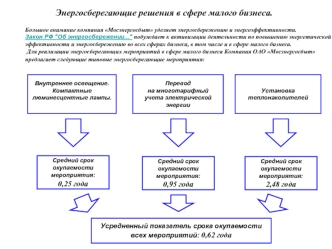 Энергосберегающие решения в сфере малого бизнеса.