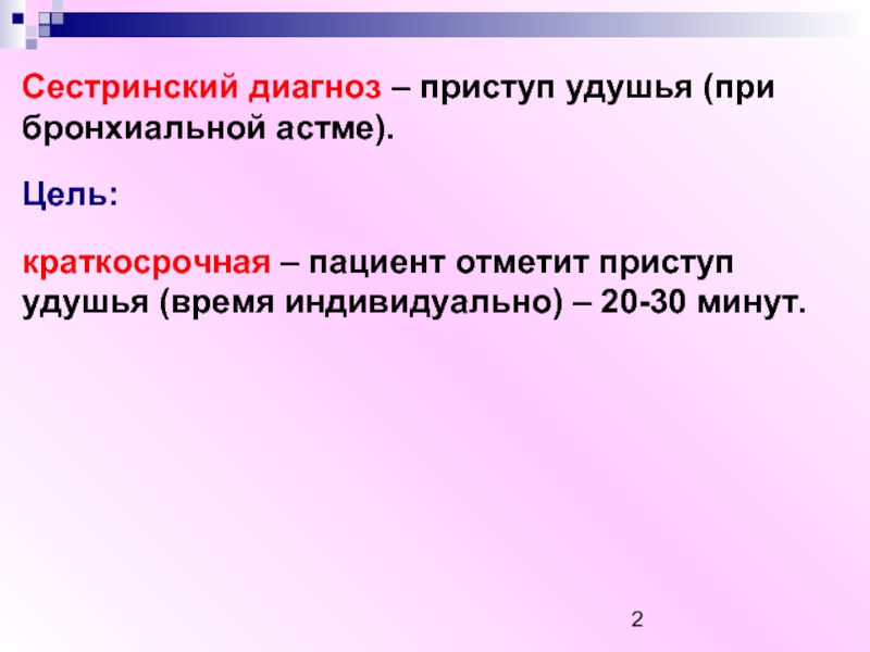 План сестринского ухода при бронхиальной астме у детей