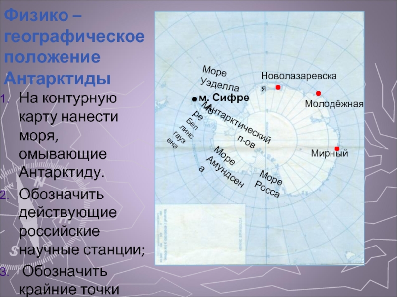 Характеристика географического положения антарктиды по плану 7 класс география