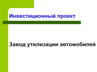 Инвестиционный проект