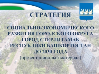 Стратегия социально-экономического развития городского округа город Стерлитамак Республики Башкортостан до 2030 года