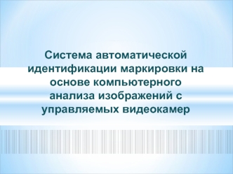 Система автоматической идентификации маркировки на основе компьютерного анализа изображений с управляемых видеокамер