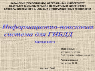 Информационно-поисковая
 система для ГИБДД