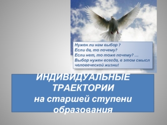 ИНДИВИДУАЛЬНЫЕ ТРАЕКТОРИИ на старшей ступени образования