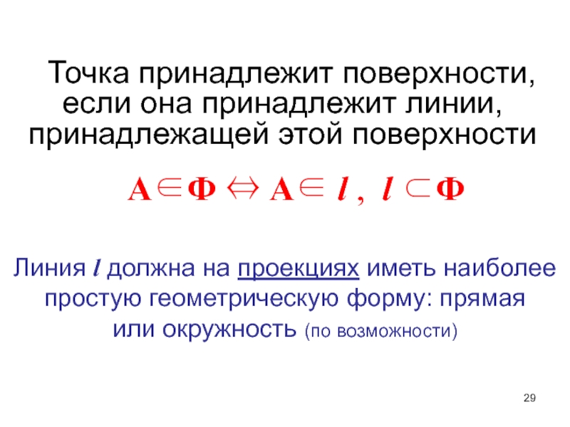 Должен л. Точка принадлежит поверхности. Линия принадлежит поверхности если. Принадлежащие линии. А принадлежит а на линии л.