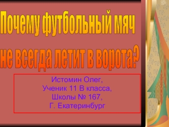 Истомин Олег, Ученик 11 В класса, Школы 167, Г. Екатеринбург.
