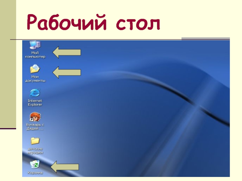 Управление мышью. Управление рабочим столом. Файл рабочий часть гладкий.