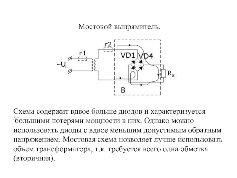 Обратное напряжение в схемах выпрямления