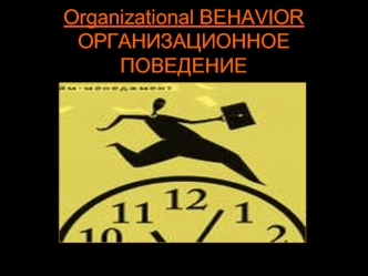 Organizational BEHAVIORОРГАНИЗАЦИОННОЕ ПОВЕДЕНИЕ