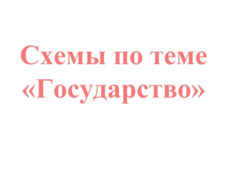 Схемы по теме Государство