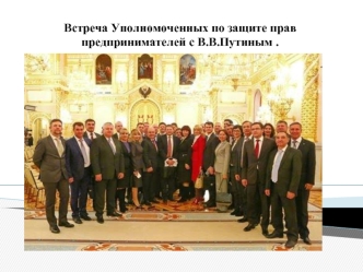 Встреча Уполномоченных по защите прав предпринимателей с В.В.Путиным .