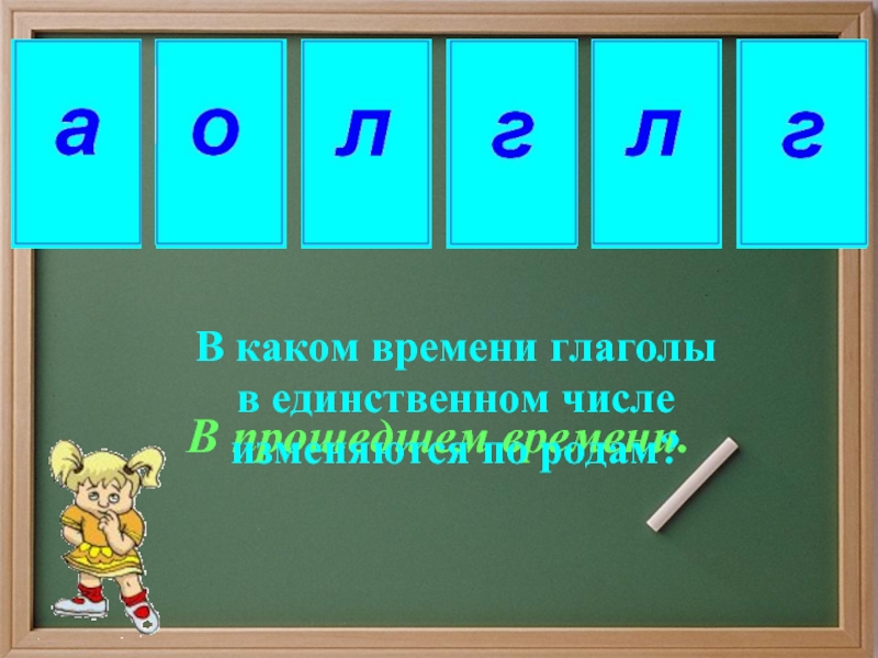 Изменение глаголов в прошедшем времени по родам и числам 4 класс презентация