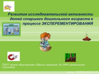 Развитие исследовательской активности детей старшего дошкольного возраста в процессе ЭКСПЕРЕМЕНТИРОВАНИЯ