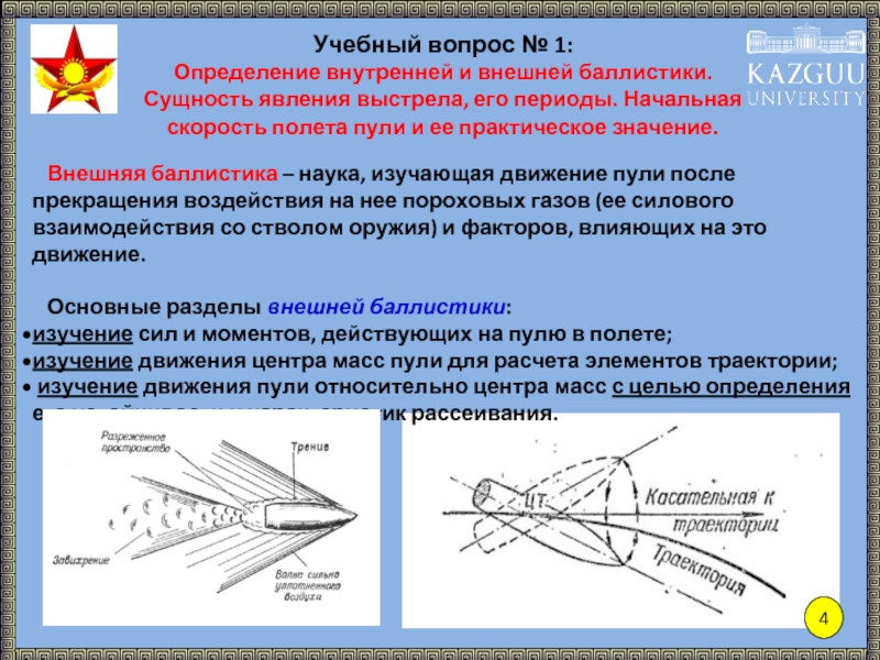 Баллистика выстрела презентация