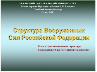 Структура Вооруженных Сил РФ