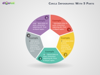 Circle infographic with 5 parts