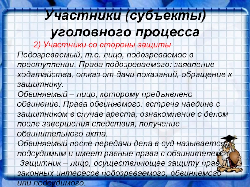 Особенности уголовного судопроизводства презентация 11 класс право