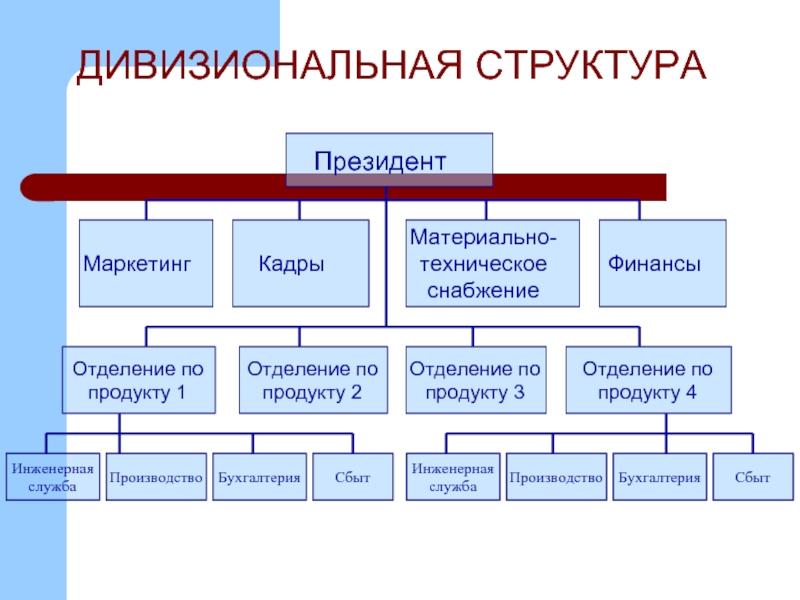 Дивизиональная структура схема