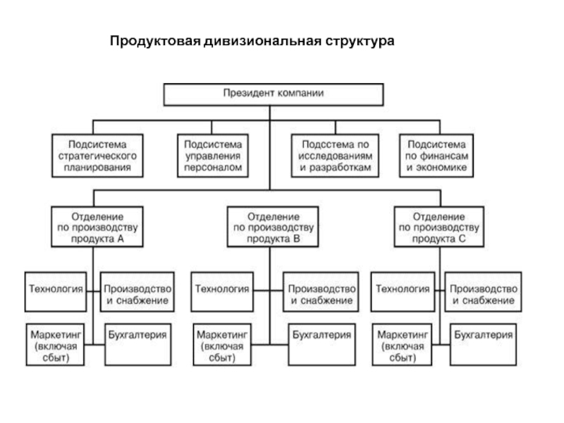 Дивизиональная структура схема