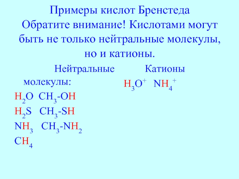 Группа кислот примеры