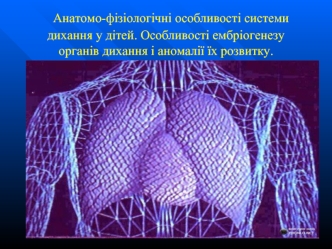 Анатомо-фізіологічні особливості системи дихання у дітей. Ембріогенез органів дихання і аномалії їх розвитку