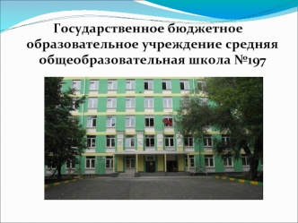 Государственное бюджетное образовательное учреждение средняя общеобразовательная школа №197