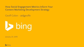How Social Engagement Metrics Inform Your Content Marketing Development Strategy

Geoff Colon - @djgeoffe