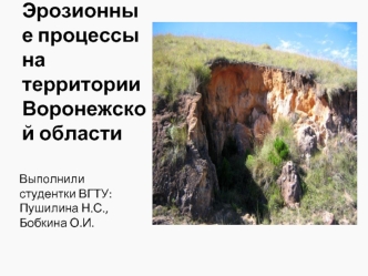 Эрозионные процессы на территории Воронежской области