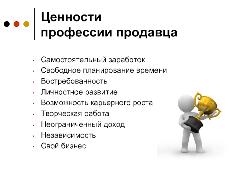 Ценность профессии. Востребованность профессии продавец. Качества продавца. Карьерный рост продавца консультанта.