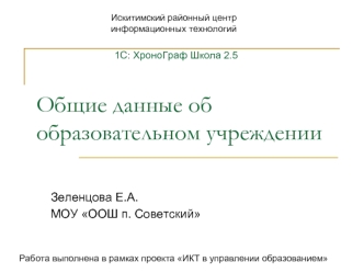 Общие данные об образовательном учреждении