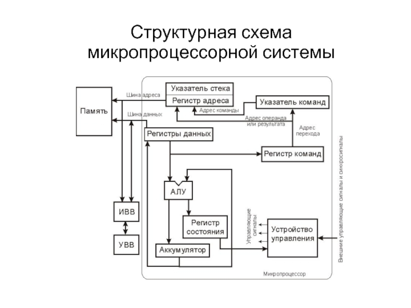 Структурная схема микрокомпьютера схема