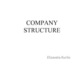 Company structure. Types of organizational structures