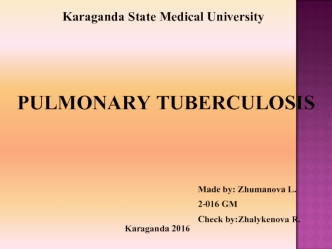 Pulmonary tuberculosis