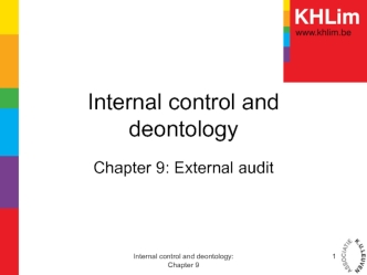 Internal control and deontology - Chapter 9 External audit
