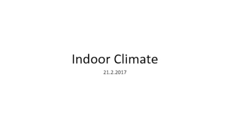 Indoor Climate
