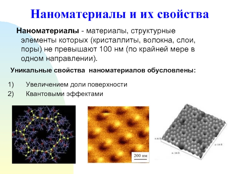 Наноструктурные материалы презентация