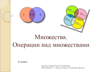 Множества.Операции над множествами