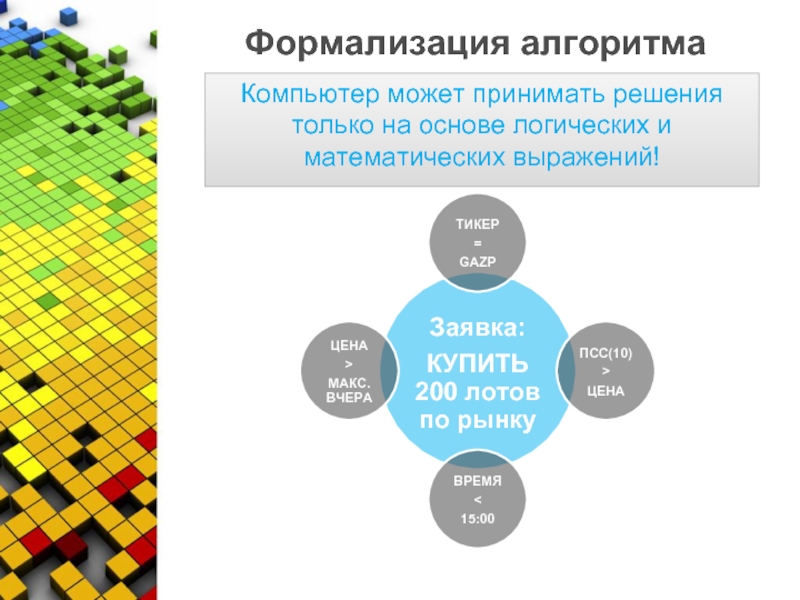 Алгоритм компьютера. Презентация по алготрейдингу.