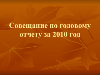 Совещание по годовому отчету за 2010 год